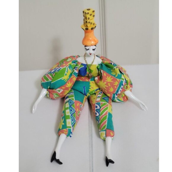 Vintage Poupee Doll By Rigodon Made In France Dice Headdress Rare